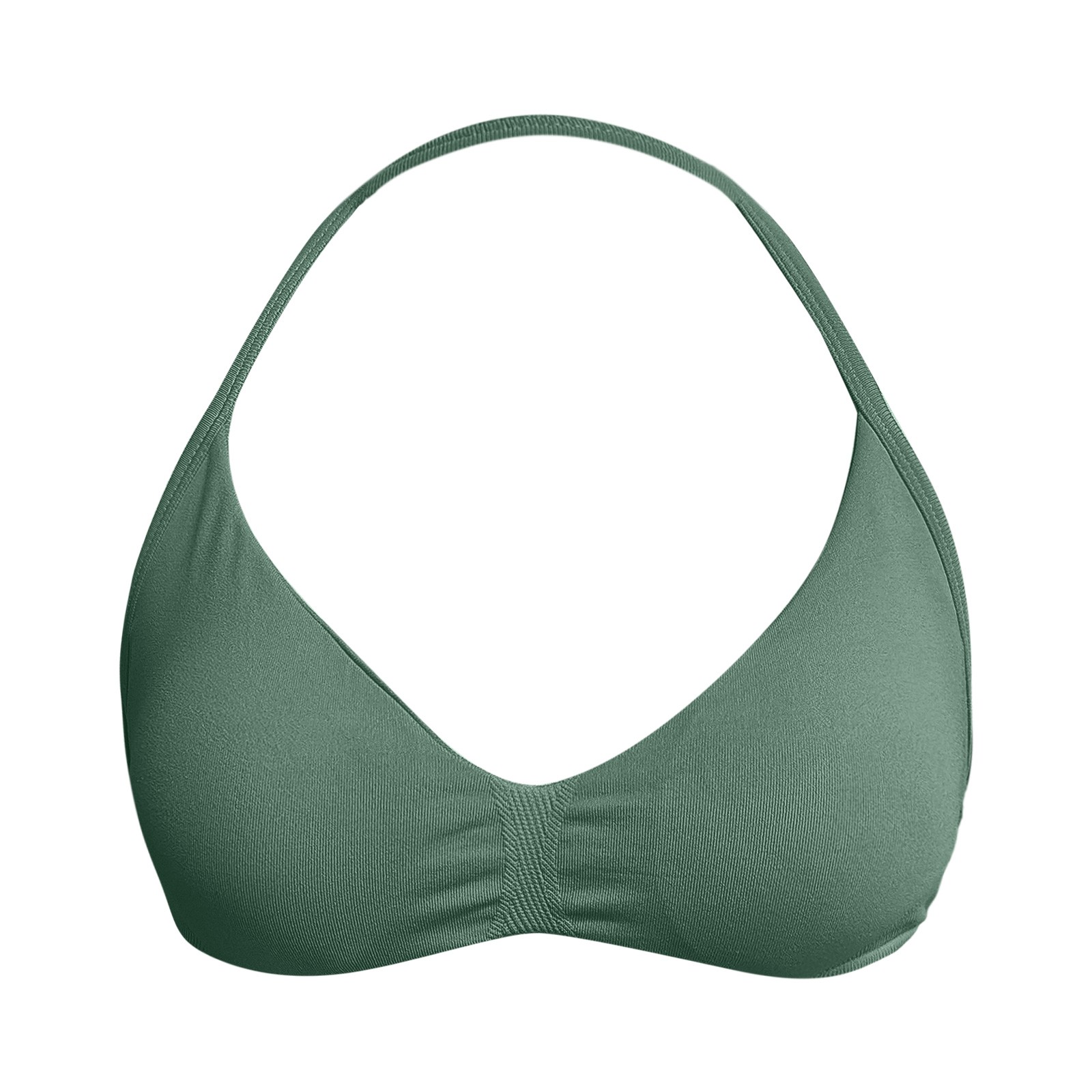 thumbnail image 5 of Sujetador deportivo sin espalda con tirantes para mujer - Copas acolchadas extraíbles, nailon-spandex - Sujetador de yoga y gimnasio con fruncido delantero - Tallas XS-XL, 5 of 5